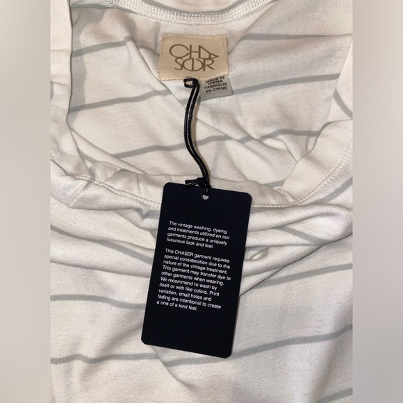 Chaser top - white with grey stripes - nwt - measures like XS ***(tag medium) - Picture 5 of 10